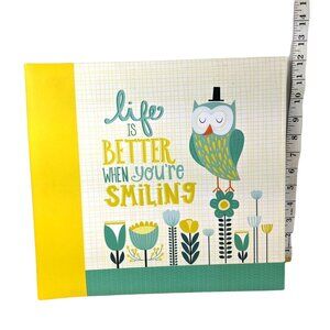 Owl-Themed Scrapbook Album "Life Is Better When Youre Smiling" 9.5" x 9.5" C205
